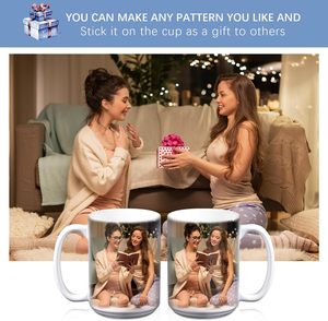 15 Oz White Porcelain Sublimation Coffee <b>Mug</b> with Straight Design Screw-On Lid & Hand Grip-Gift <b>Box</b> Packaging - Product Image 3