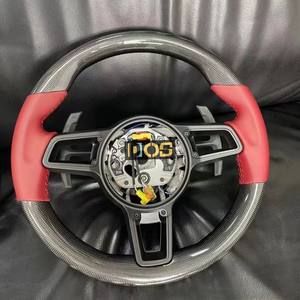 Volant chauffant en fibre de carbone véritable et suède avec palettes de changement de vitesse pour Porsche <span class=keywords><strong>911</strong></span> <span class=keywords><strong>Carrera</strong></span> Targa 992 GT3 <span class=keywords><strong>GTS</strong></span> Turbo - Product Image 4