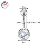 Piercings de nombril en titane ASTM F136 Freya, motif papillon et fleur, avec zircon cubique, bijoux de piercing de nombril, barbell incurvé pour femme