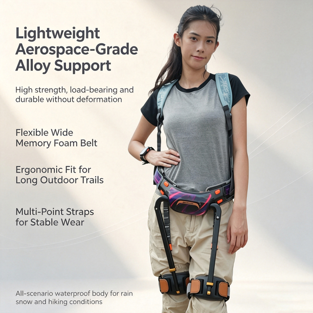Lightweight Protective Exoskeleton Robot Gait Trainer Auxiliary Rehabilitation Walking Aid Leg Lifting for Sports Outdoor Use