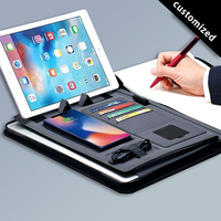 Carpeta de cuero A4, carpeta de cartera de PU con cremallera personalizada de publicidad promocional para regalos corporativos