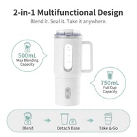 Blender portable intelligent sans BPA en Tritan, rechargeable par USB, bouteille shaker sans fil pour les smoothies et les milkshakes
