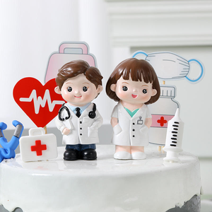 Cute Doctor's Day <b>Gift</b> Doctor Figurine Ornament White Coated <b>Angel</b> Birthday Cake Baking Decoration Crafts - Product Image 1