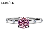 Cincin ulang tahun pertunangan perak 925 gaya klasik, Perhiasan halus cincin Moissanite perhiasan pernikahan hadiah Hari Valentine