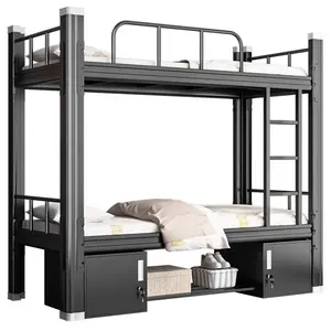 Precio de fábrica Marco de metal de hierro Escuela de estudiantes cama doble muebles de dormitorio cama litera de acero