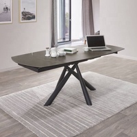 Meuble de luxe personnalisé, pieds métalliques, Table à manger extensible et en céramique, unités