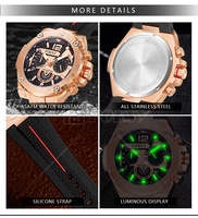 Montre Homme à Quartz Chronographe de Luxe avec Bracelet en Silicone, Logo Personnalisé, Nouveau Design, Marque OEM Acceptée