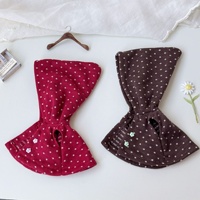 Manteau à pois personnalisable de 10 cm avec écharpe, tenue à capuche vintage, vêtements décoratifs pour poupée en peluche