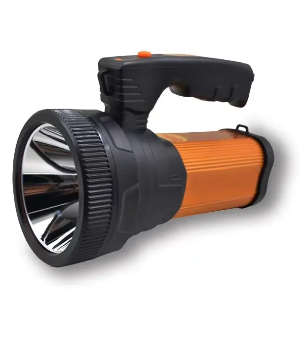 Low price and best-selling led searchlight portable rechargeable LED flashlight plastic strong light lithium battery searchlight