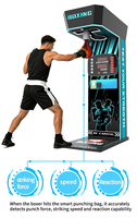 Machine de jeu d'arcade de boxe à monnayeur avec garantie d'un an, test de force de frappe en anglais pour centres de jeux