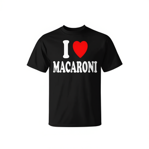 T-shirt promotionnel « I Heart Macaroni » : la pâtes préférée d'Italie pour les amateurs de cuisine et les passionnés de pâtes - Product Image 3
