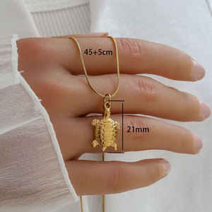 Collares de Moda Hawaiana de Verano, Joyería de Acero Inoxidable 316L, Collar de Conchas Marinas Chapado en Oro de 14k y 18k para Mujer - Product Image 4