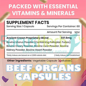 FocusHerb Women Balance Superfood Supplément 6 en 1 Gélules mélangées d'organes de boeuf nourris à l'herbe - Product Image 2