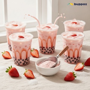 Poudre de thé au lait à la fraise, sac de 1 kg, Halal, HACCP, pour les boutiques de thé au lait et de bubble tea, qualité supérieure - Product Image 5