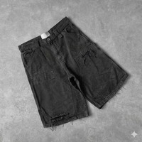 Shorts en jean double genouillère pour homme, style charpentier, déchirés et usés, cargo, personnalisables, faible MOQ, fabricant