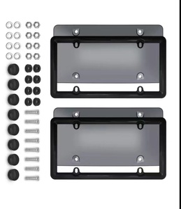 Última Versión, Marco para Placa <span class=keywords><strong>de</strong></span> Matrícula Estadounidense, Transparente Ahumado con Protección, Reflectante y Brillante, Estándar Americano, Resistente al Agua - Product Image 4