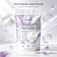 Sachets de poudre de collagène multi-effets hydrosoluble à marque privée, supplément de collagène HA VC Glutathion, soutien énergétique 454g