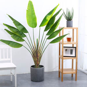 Plante artificielle Bonsaï, fausse plante tropicale, oiseau de paradis, plantes artificielles <span class=keywords><strong>d</strong></span>'intérieur, <span class=keywords><strong>forme</strong></span> de ventilateur, <span class=keywords><strong>palmier</strong></span> voyageur pour la <span class=keywords><strong>d</strong></span>écoration - Product Image 5