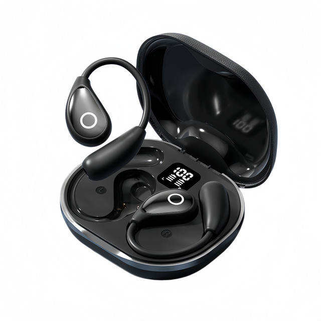 For 5.4 Ear Hook Headset Open Ear Earbuds with Digital Display Clear Call Sports Earphones for Fitness