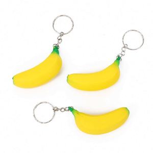 Porte-clés publicitaire personnalisé en forme de banane en PU avec logo, jouets anti-stress de marque - Product Image 1
