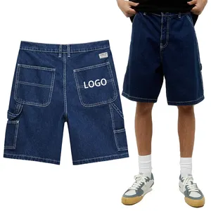 2024 Summer Hot Sale Custom Carpenter Shorts Loose Fit Multi Pocket Cargo Denim Jorts Men High Quality Men's Shorts Jeans