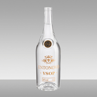 Étiquettes métalliques en étain sur mesure de qualité supérieure 750 ml 700 ml pour liqueur, rhum, whisky, vodka, gin, spiritueux, verre blanc cristallin