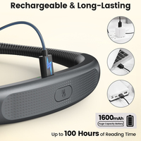 Glocusent 2026 Nouvelle lampe de lecture pour le cou, rechargeable par USB, avec 5 couleurs et gradation progressive