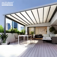 Auvent pliable électriquement terrasse Villa cour parasol aluminium abri de pluie télécommande automatique télescopique