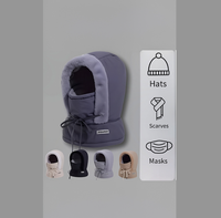 Masque de ski pour femme doublé polaire avec protection intégrée pour les oreilles et le cou, bonnet coupe-vent rembourré et chaud pour le cyclisme, style chapeau Lei Feng