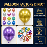 Ballons en latex de haute qualité Feile pour la décoration de fête, ballons en métal chromé épais, vente en gros, 12 pouces