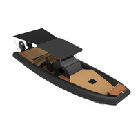 Vente d'usine pas cher 40ft 38ft 12m coque en aluminium gonflable lac rivière dérive extérieure avec moteur hors-bord ponton grand bateau à côtes