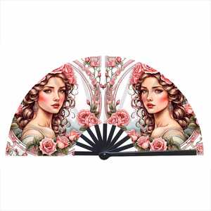 Éventail pliant en bambou de 33 cm, imprimé sur mesure, style art populaire et musique, portable, pour accessoires de festivals et raves - Product Image 4