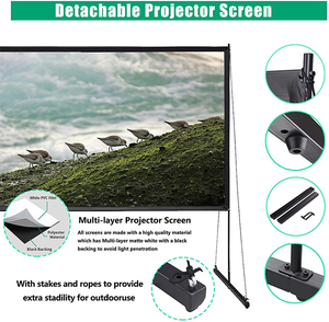 120''inch PVC Portable Projection <strong>Screen</strong> Foldable Indoor Outdoor <strong>Projector</strong> Movies <strong>Screen</strong> <strong>Stand</strong> for Home Office Presentation - Product Image 3