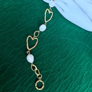 Hochwertiges Natürliches Süßwasserperlen Metall-Ketten Mode-Armband Trendiges 18K PVD Attraktives Damen-Schmuckstück - Product Image 3