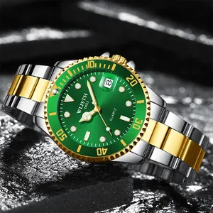 品牌高品质Montre De Luxe模拟男式手表不锈钢防水手表带日历