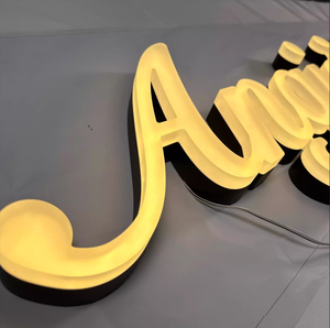 Lettres en relief 3D personnalisées rétroéclairées en acier inoxydable, logo métallique rétroéclairé pour enseignes extérieures de maison - Product Image 6