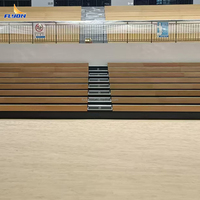 Banc durable de planche de bois dur pour la tribune de terrain de jeu d'école et les supports escamotables