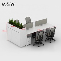 Bureau modulaire en bois pour 4 personnes M&W Dubai Project Office avec design extensible, installation rapide, postes de travail commerciaux modernes
