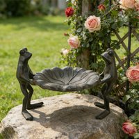 Plateau mangeoire pour oiseaux sauvages en fonte, décor grenouille, pour jardin, cour, terrasse