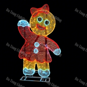 Escultura de Luz con Forma de Hombre de Jengibre para Puntos de Fotografía Navideños, Resorts, Parques, Exhibiciones Comerciales y Escenas Decorativas de Temporada - Product Image 4