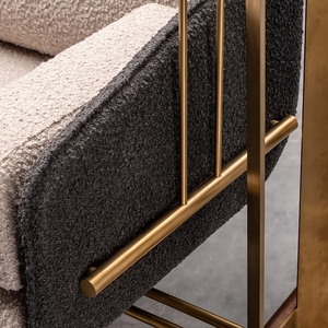 Divano italiano in tessuto minimalista, divano con culla a fila diritta del Designer del soggiorno, luce moderna minimalista divano sospeso di lusso - Product Image 4