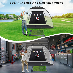 Filet <span class=keywords><strong>de</strong></span> frappe <span class=keywords><strong>de</strong></span> <span class=keywords><strong>golf</strong></span> 10x7ft Base robuste antidérapante pour l'entraînement intérieur/extérieur Swing Driving Chipping Practice Backyard Frapper - Product Image 4
