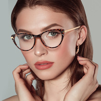2024 Lunettes de Vue Oeil de Chat Photochromiques en Cristal Transparent Multi-facetté, Style Vintage Tendance, Branches Métalliques Confortables à Ressort