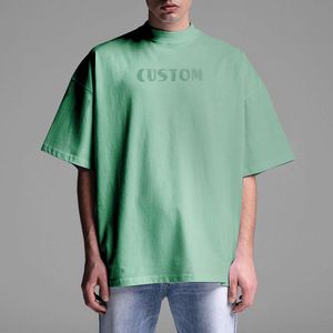เสื้อยืดทรงบ็อกซี่ผ้าฝ้ายหนา 260 กรัม เสื้อยืดดีไซน์หรูสำหรับผู้ชาย เสื้อยืดโอเวอร์ไซส์เรียบง่ายสำหรับผู้ชาย - Product Image 1