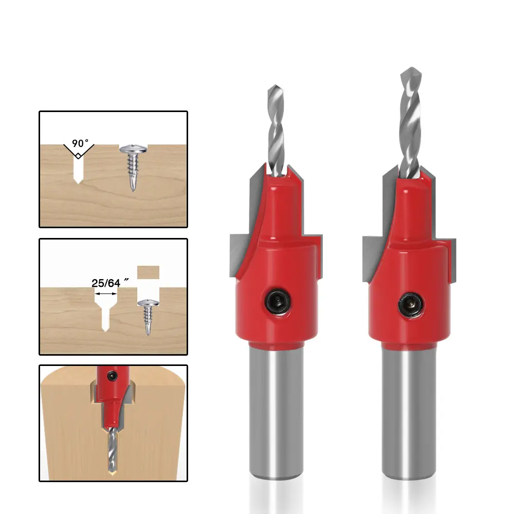 Houtbewerking Vliegtuig Type Verzonken Boor Bit Gat Opener Salade Boor Schroef Kegel Gat Zelftappende