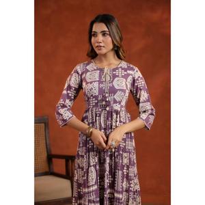 Nhà thiết kế thời trang tìm kiếm phụ nữ giản dị mùa hè thanh lịch sang trọng dài kurta thiết lập với nút trang trí cho buổi tối bên mặc - Product Image 5