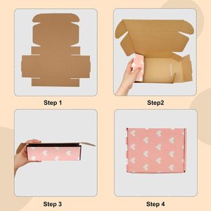Scatola di carta rosa all'ingrosso con modello di amore bianco spedizione scatole di spedizione in cartone ondulato abbigliamento intimo confezione Mailer Box - Product Image 4