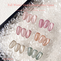 15ml UV Gel Linglong Stone Magnetic Cat Eye 6-Warna Tahan Air Cat Kuku dengan Botol yang Dapat Disesuaikan untuk Seni Kuku