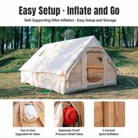 Tente de camping gonflable de 12 m² pour 6 à 8 personnes, tissu Oxford 420D haute résistance, installation rapide, autoportante, colonne d'air, glamping