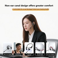 Écouteurs sans fil à prix d'usine avec microphone externe, casque téléphonique supra-auriculaire à conduction osseuse avec micro